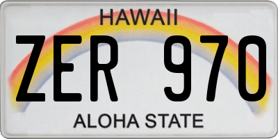HI license plate ZER970