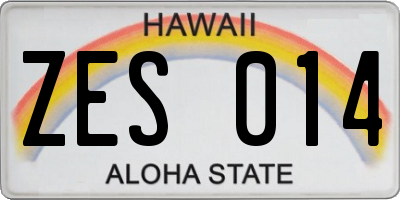 HI license plate ZES014