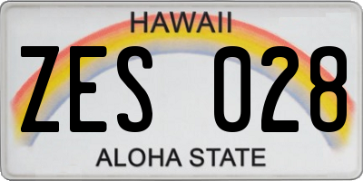 HI license plate ZES028