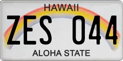 HI license plate ZES044