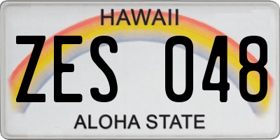 HI license plate ZES048