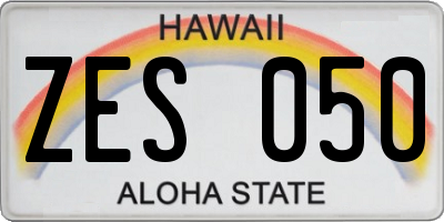 HI license plate ZES050