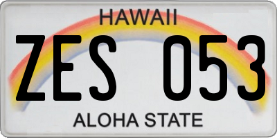 HI license plate ZES053