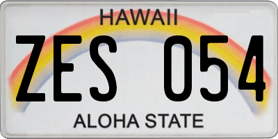 HI license plate ZES054