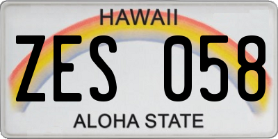 HI license plate ZES058