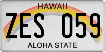 HI license plate ZES059