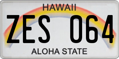 HI license plate ZES064