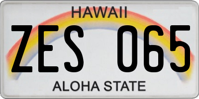 HI license plate ZES065