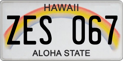 HI license plate ZES067