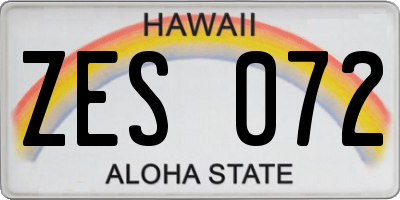 HI license plate ZES072