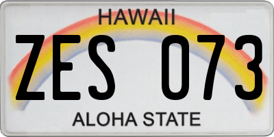 HI license plate ZES073