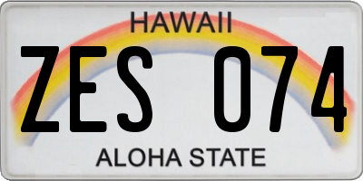 HI license plate ZES074