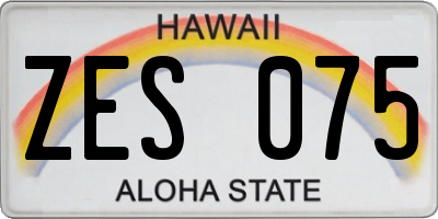 HI license plate ZES075