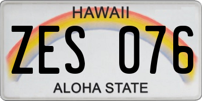 HI license plate ZES076