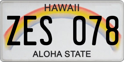 HI license plate ZES078
