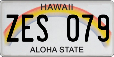 HI license plate ZES079