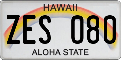 HI license plate ZES080