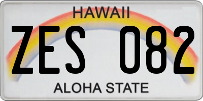 HI license plate ZES082