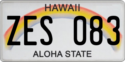 HI license plate ZES083