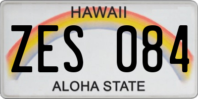 HI license plate ZES084