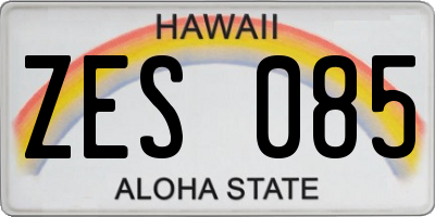 HI license plate ZES085