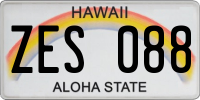 HI license plate ZES088