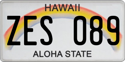 HI license plate ZES089