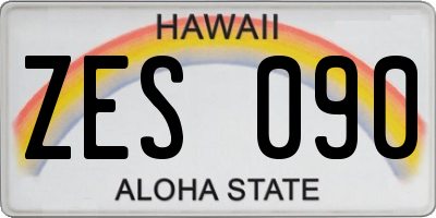 HI license plate ZES090