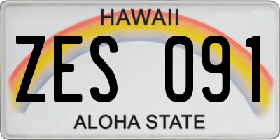HI license plate ZES091