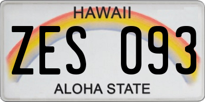 HI license plate ZES093
