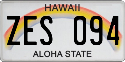HI license plate ZES094