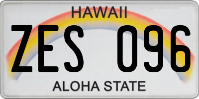 HI license plate ZES096