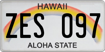HI license plate ZES097