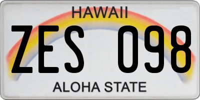 HI license plate ZES098