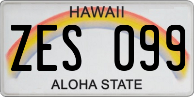 HI license plate ZES099