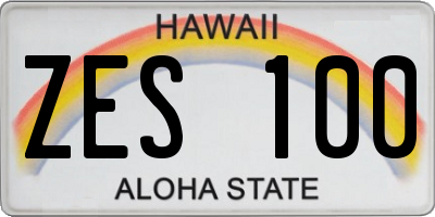 HI license plate ZES100