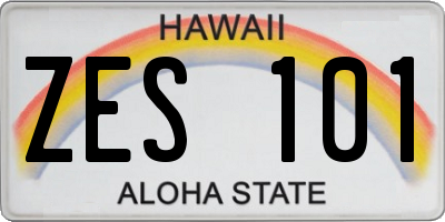 HI license plate ZES101