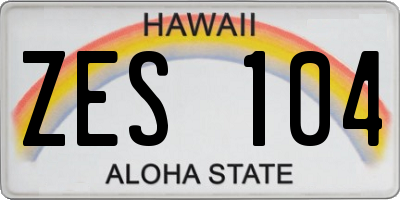 HI license plate ZES104