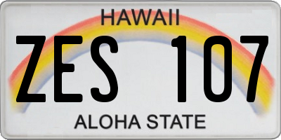 HI license plate ZES107