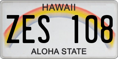 HI license plate ZES108