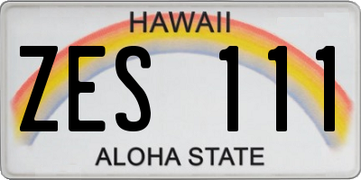 HI license plate ZES111
