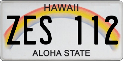 HI license plate ZES112