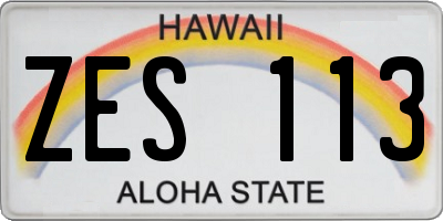 HI license plate ZES113