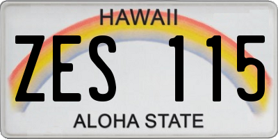 HI license plate ZES115