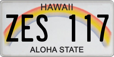 HI license plate ZES117