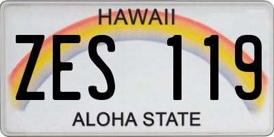 HI license plate ZES119