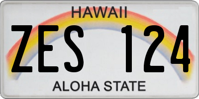 HI license plate ZES124
