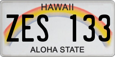 HI license plate ZES133