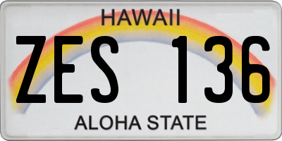 HI license plate ZES136