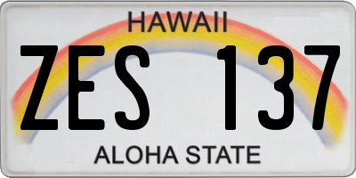 HI license plate ZES137